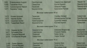 Состав пар на 12 апреля 2017 года Первенства ПФО.