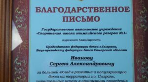Председатель федерации бокса города Сызрань, вице президент федерации бокса Самарской…